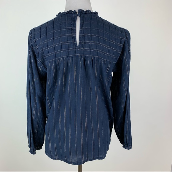 Anthropologie Maeve High Neck Peasant Striped Top Small - Picture 6 of 10